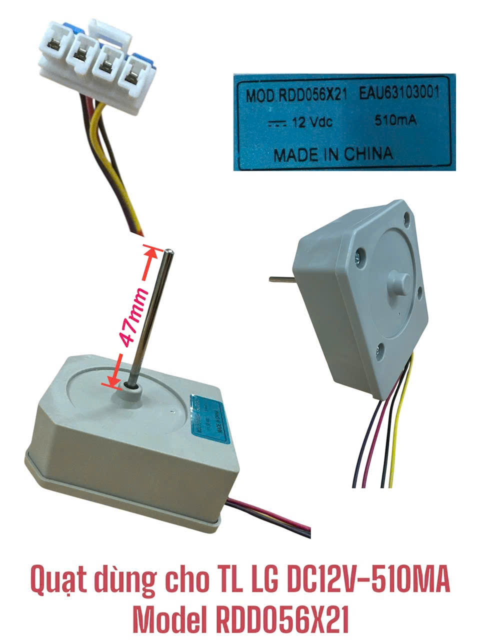 Quạt dùng cho tủ lạnh LG DC12V-510MA Model RDD056X21