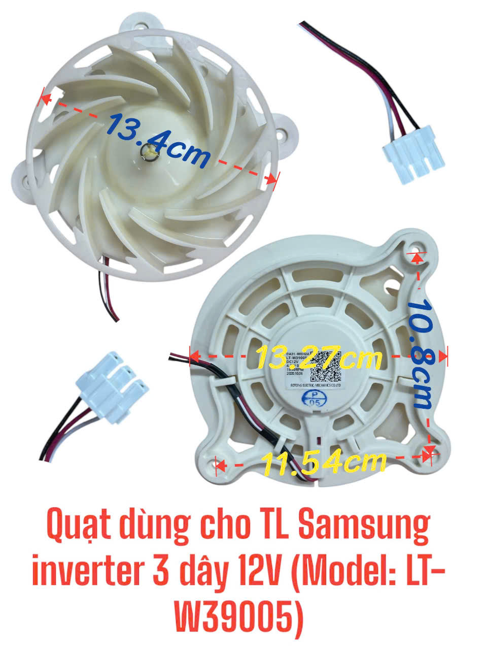 Quạt dùng cho tủ lạnh Samsung inverter 3 dây DC12V-4.2W- 0.35A (Model: LT-W39005)