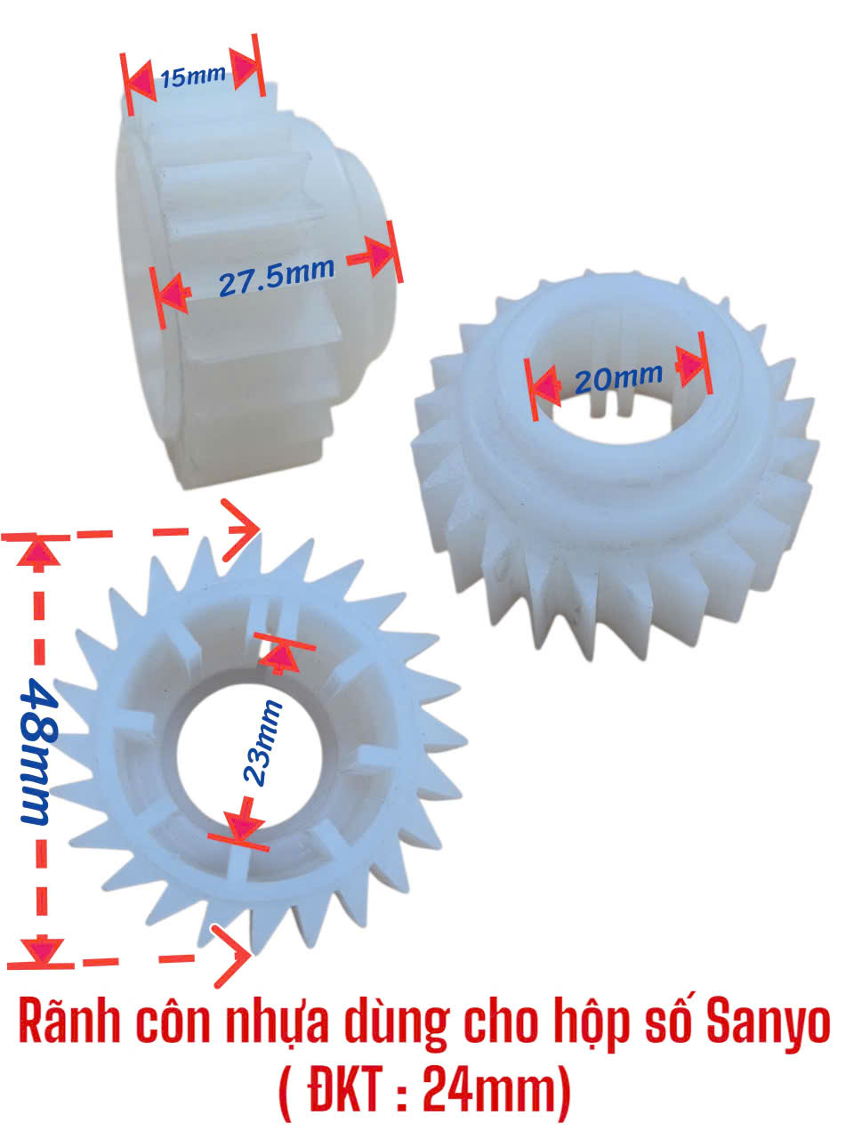 Rãnh côn nhựa dùng cho hộp số Sanyo (ĐKT: 24mm)