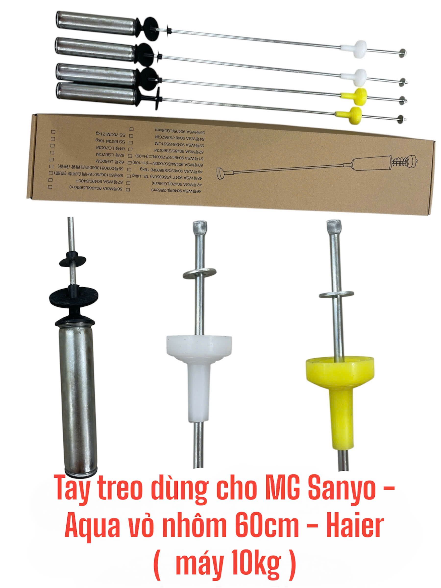 Tay treo dùng cho máy giặt Sanyo- Aqua – Haier loại 10kg (vỏ nhôm KT 60cm)