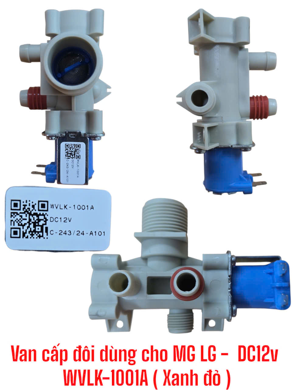 Van cấp đôi dùng cho máy giặt LG model WVLK-1001A DC12V (Xanh đỏ)