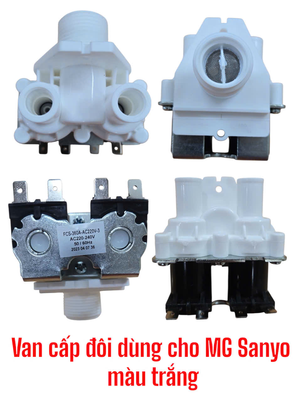 Van cấp đôi dùng cho máy giặt Sanyo (màu trắng)