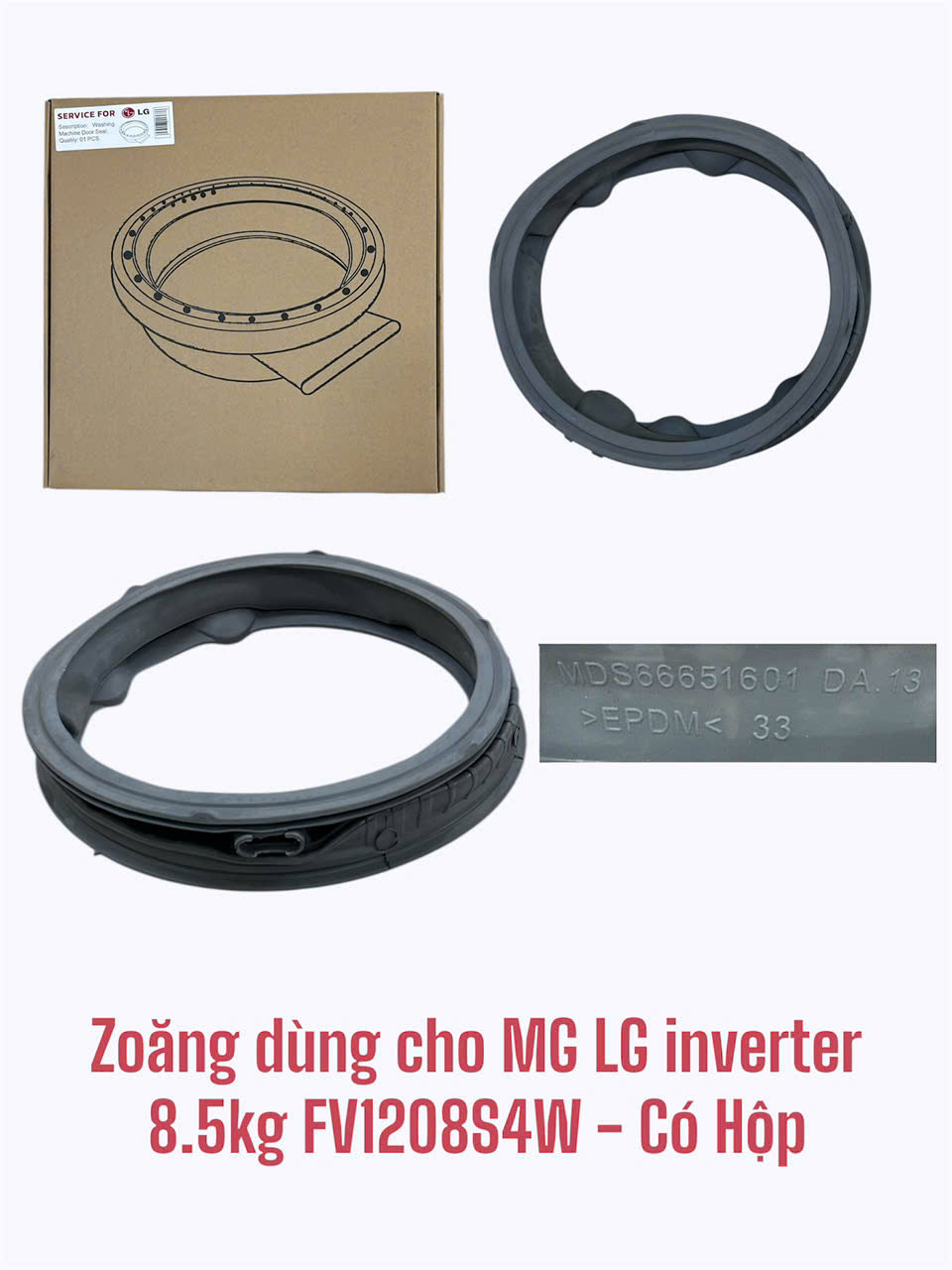 Zoăng máy giặt dùng cho máy giặt LG Inverter 8.5 kg FV1208S4W – Có hộp